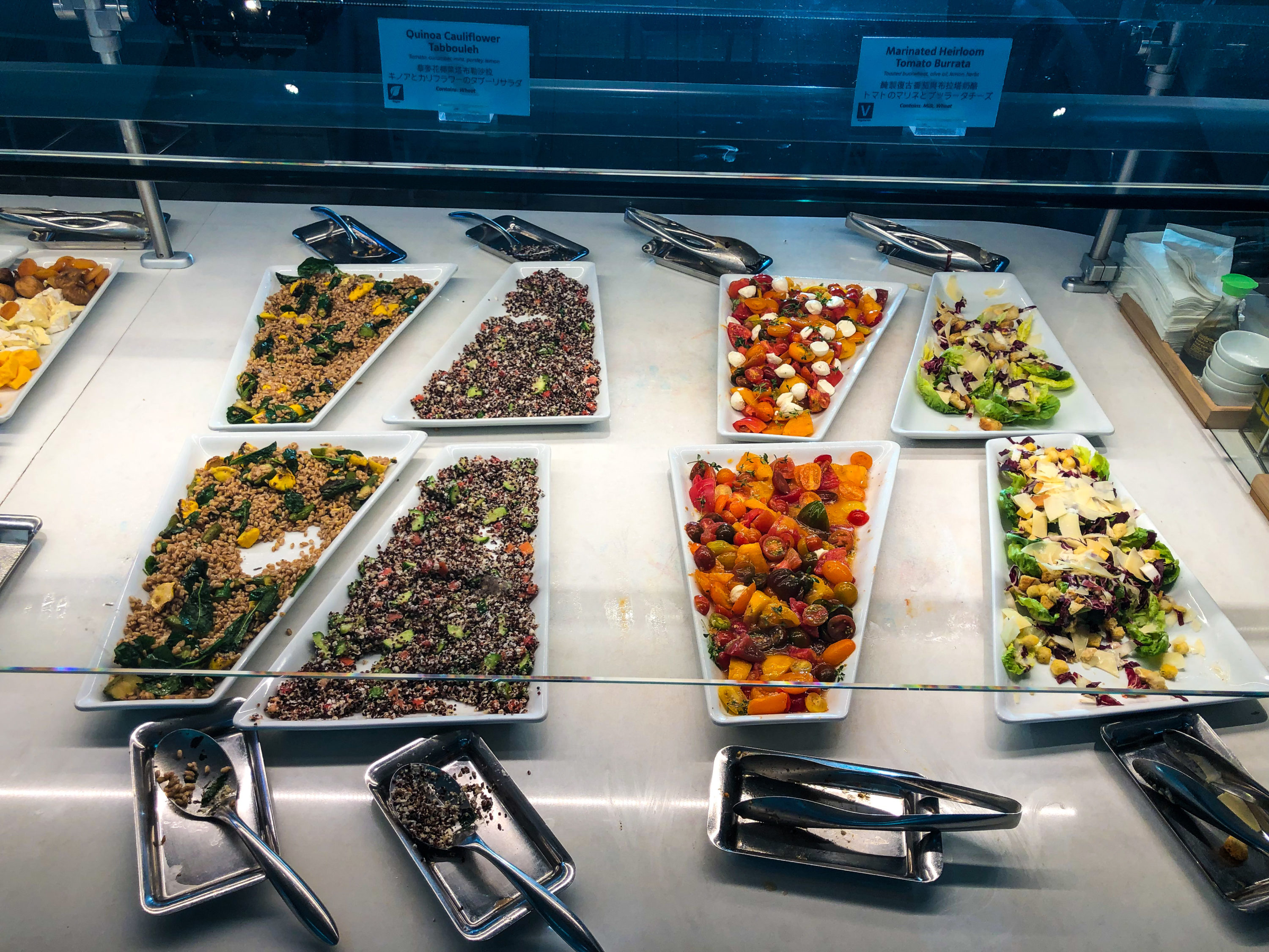 American Airlines Flagship Lounge LAX cold food selection