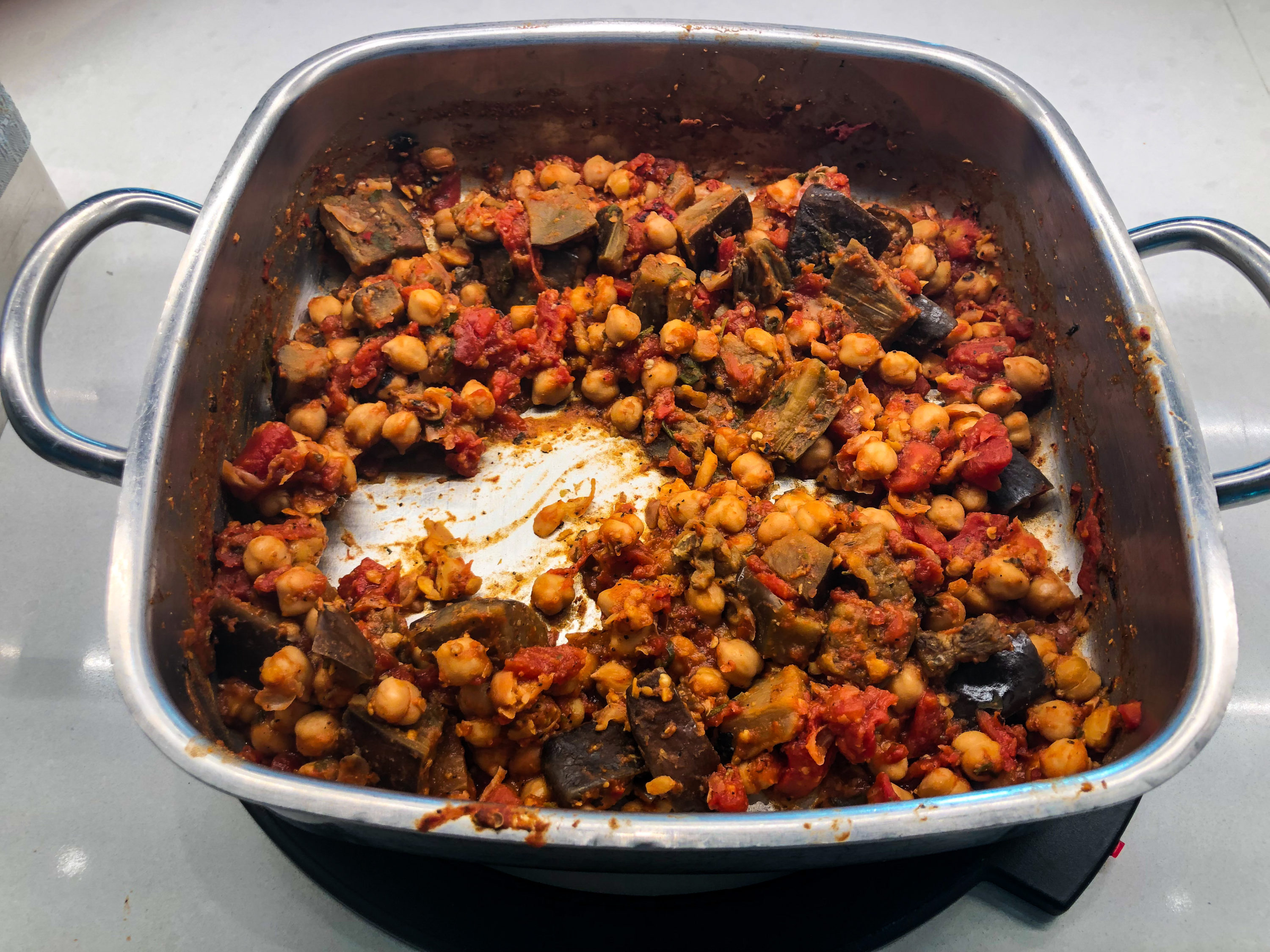 American Airlines Flagship Lounge LAX harissa spiced chickpeas
