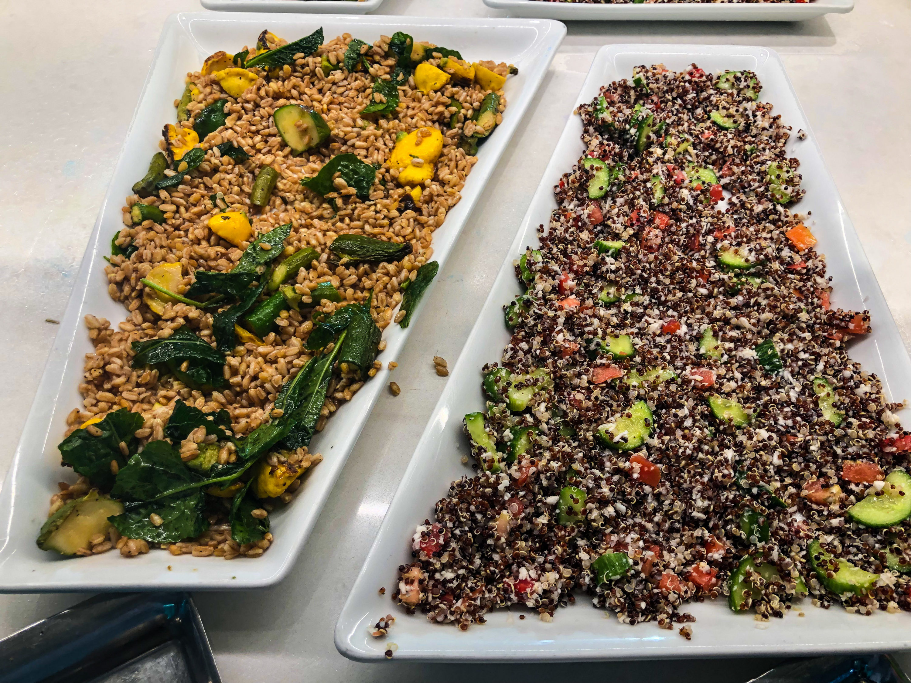 American Airlines Flagship Lounge LAX quinoa cauliflower tabbouleh