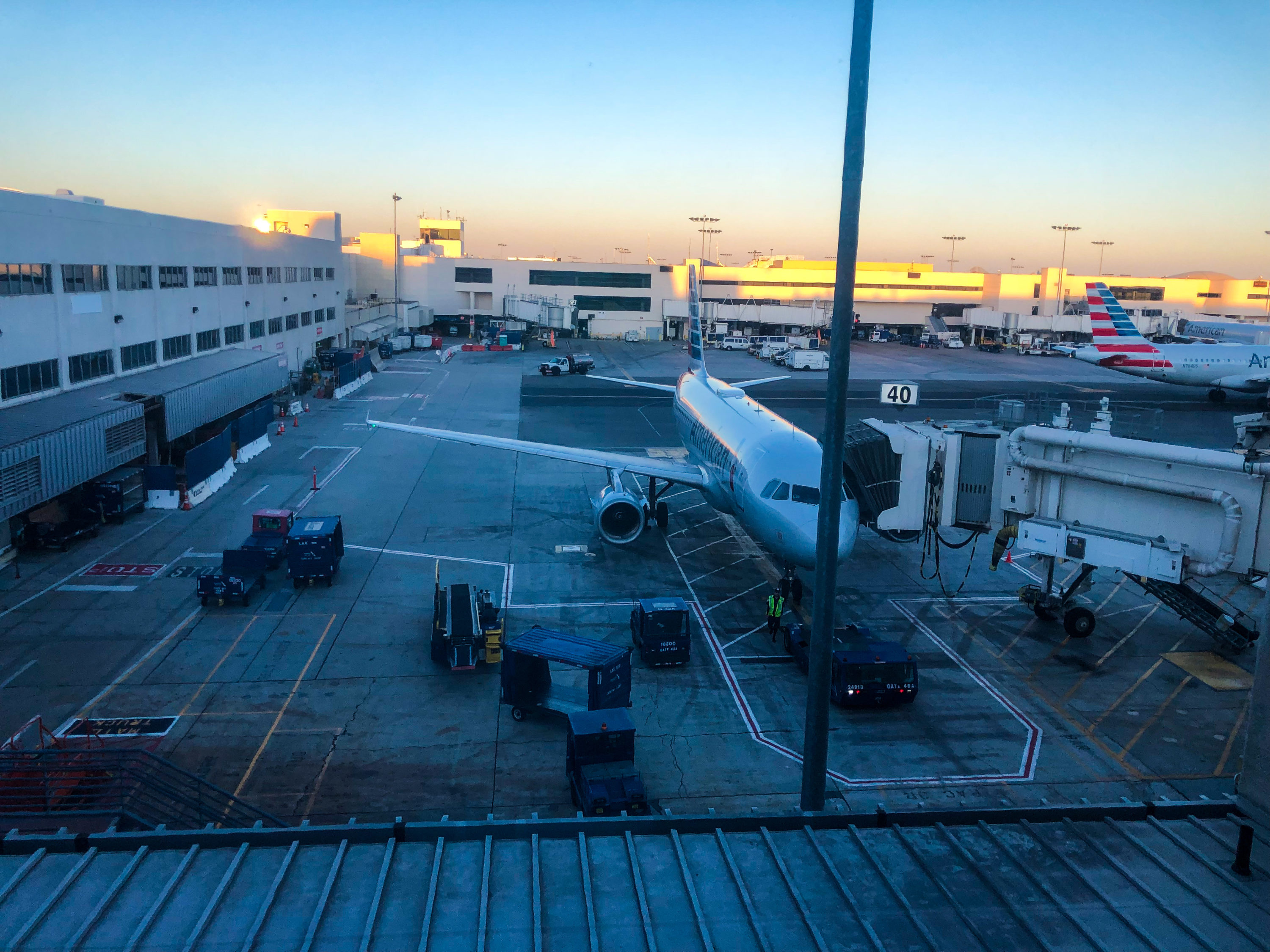 American Airlines Flagship Lounge LAX runway view from quiet room