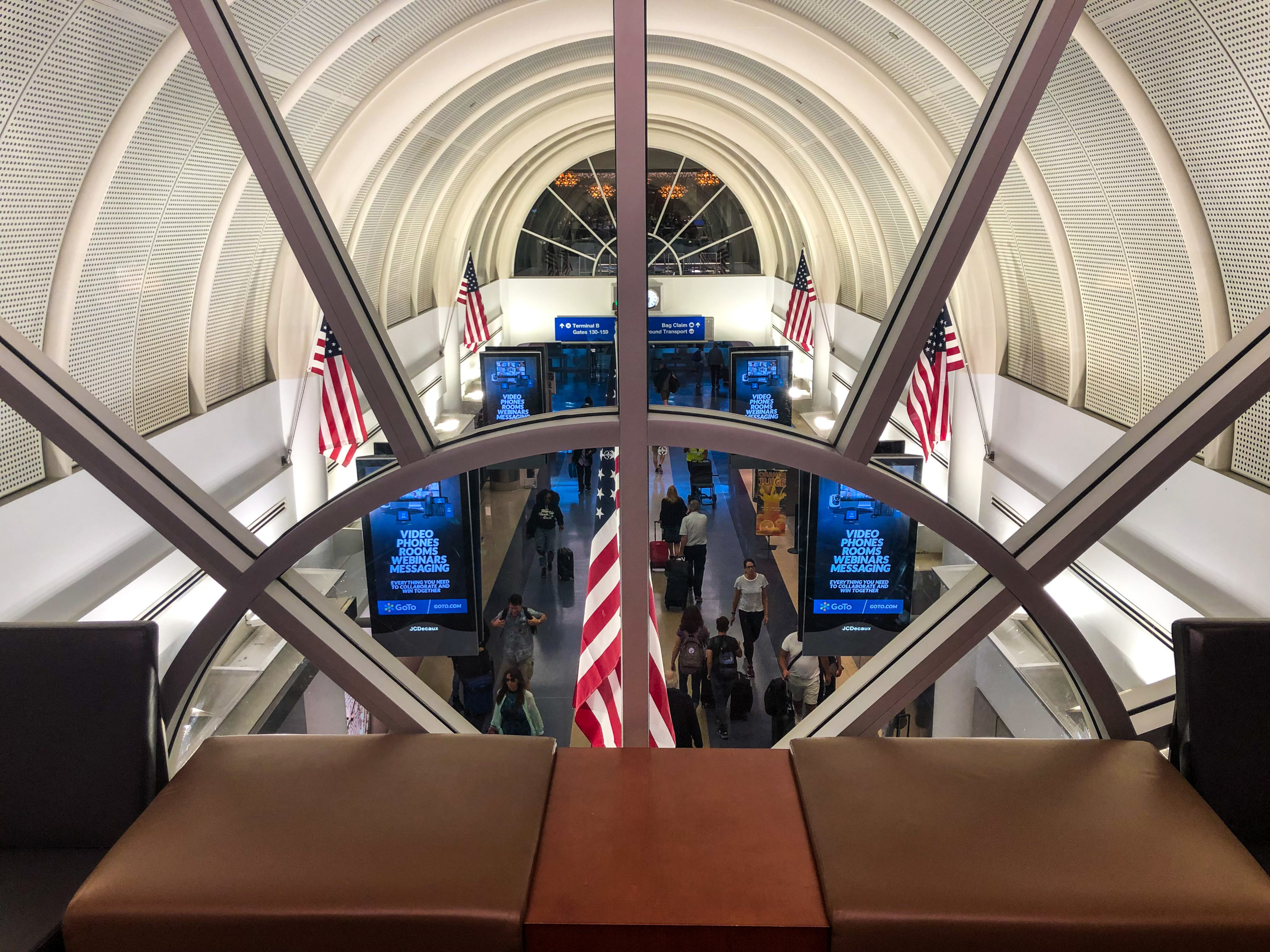 American Airlines Flagship Lounge LAX Arched Window
