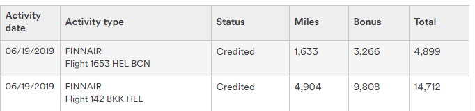 Finnair credit points to Alaska