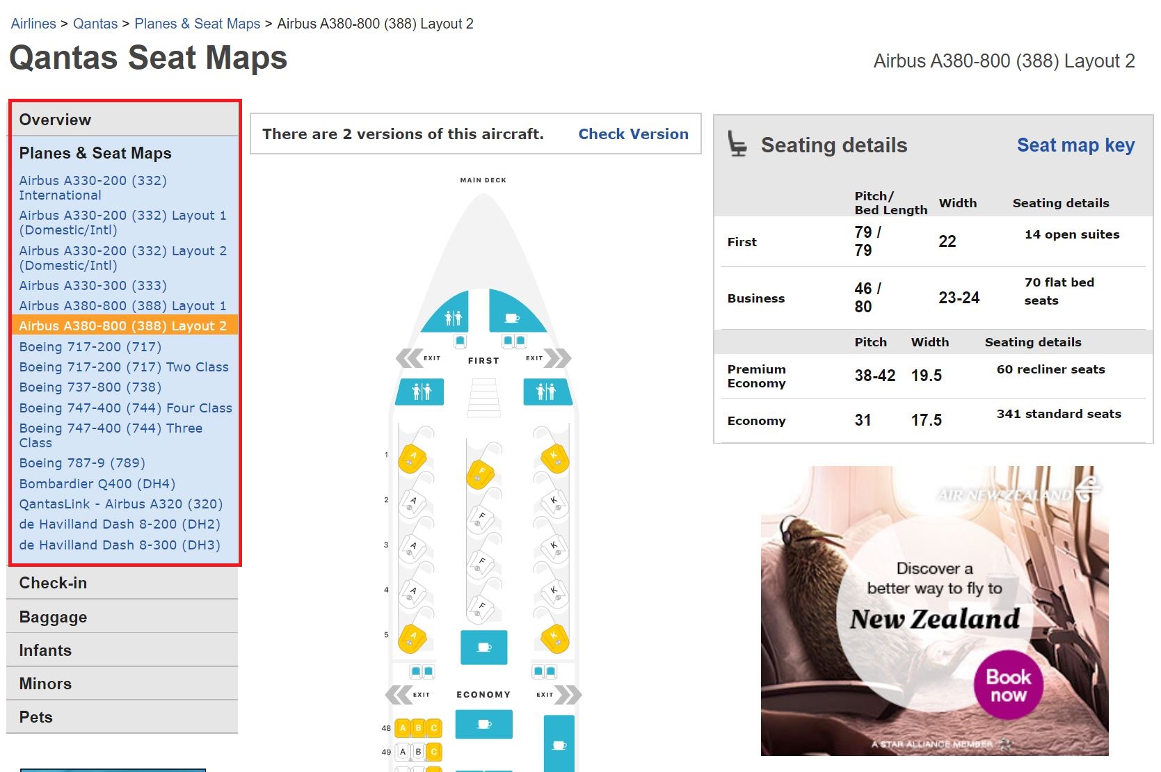 Qantas Seat Map - SeatGuru