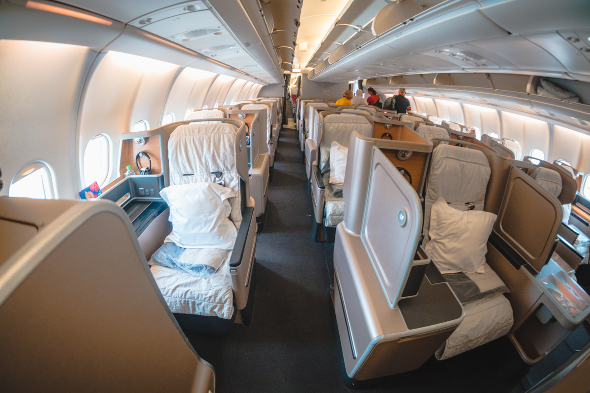 Qantas Airbus A330 Business Class Cabin