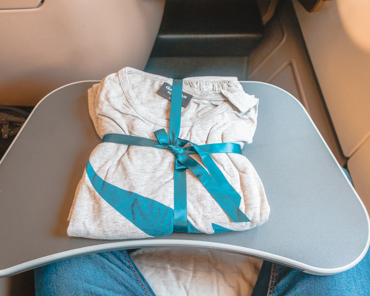 Qantas Airbus A330 Business Class PJs