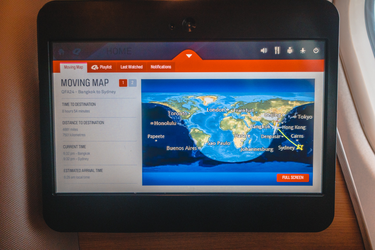 Qantas Airbus A330 Business Class Map