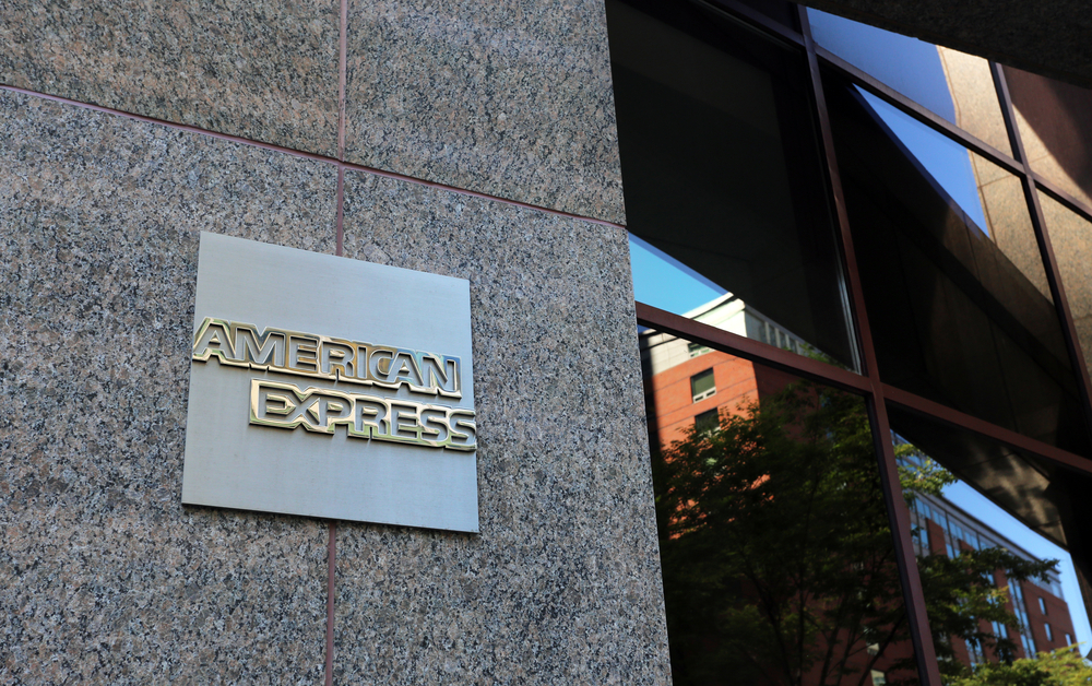 American Express Sign on An Urban Building