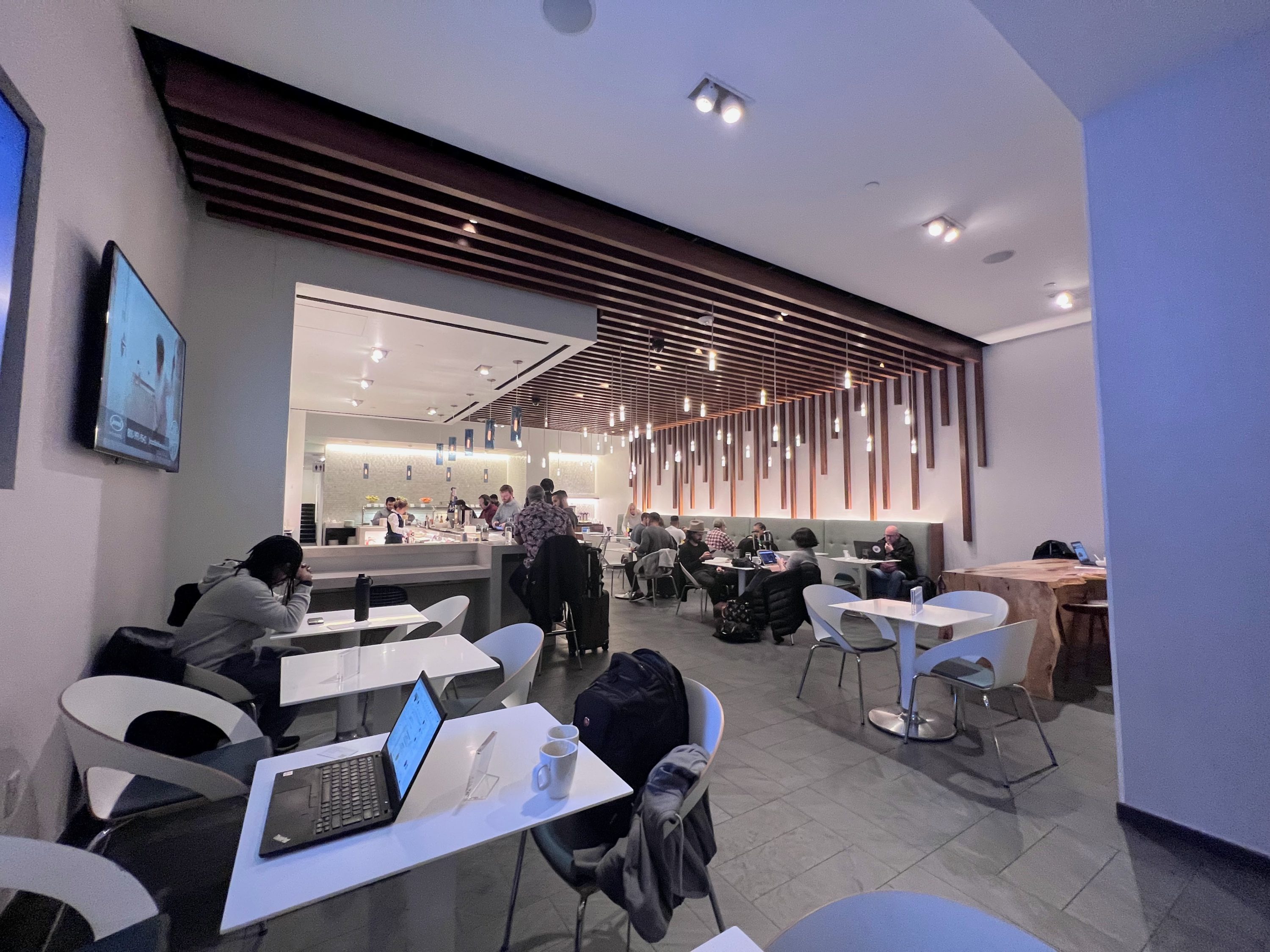 Dining area seating at Houston Centurion Lounge