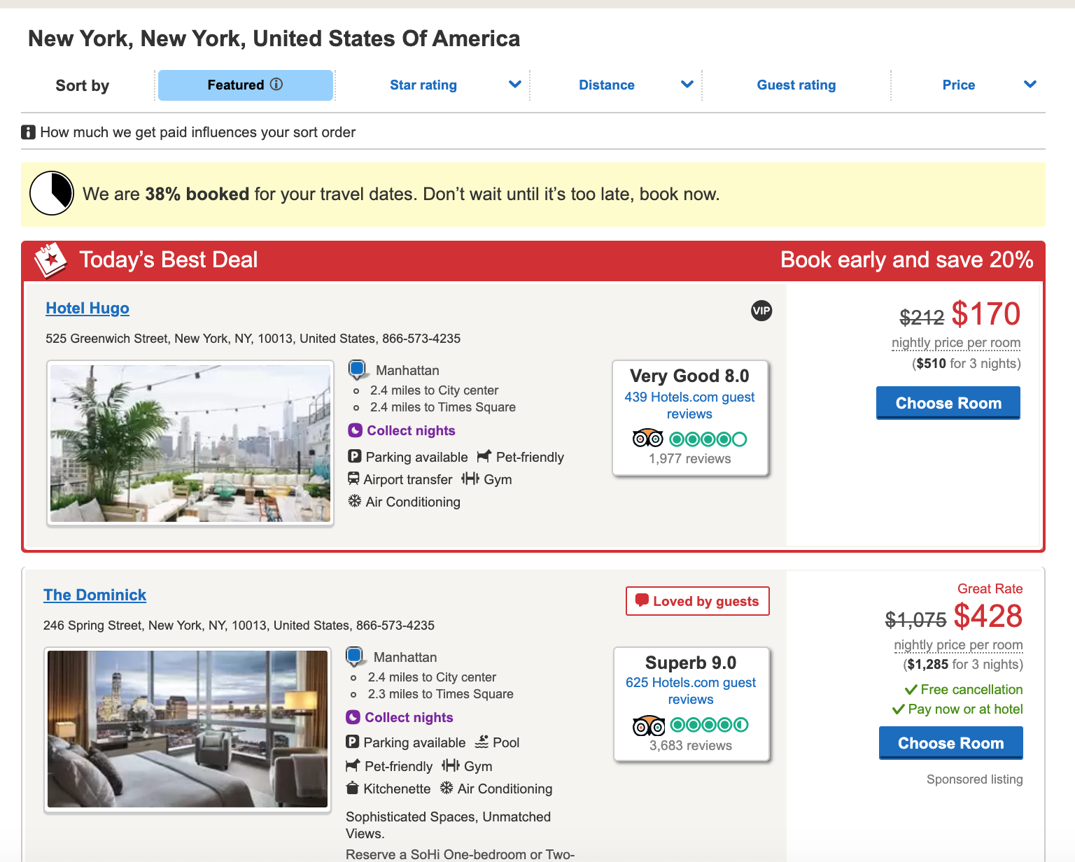 Hotels.com Today's Best Deals