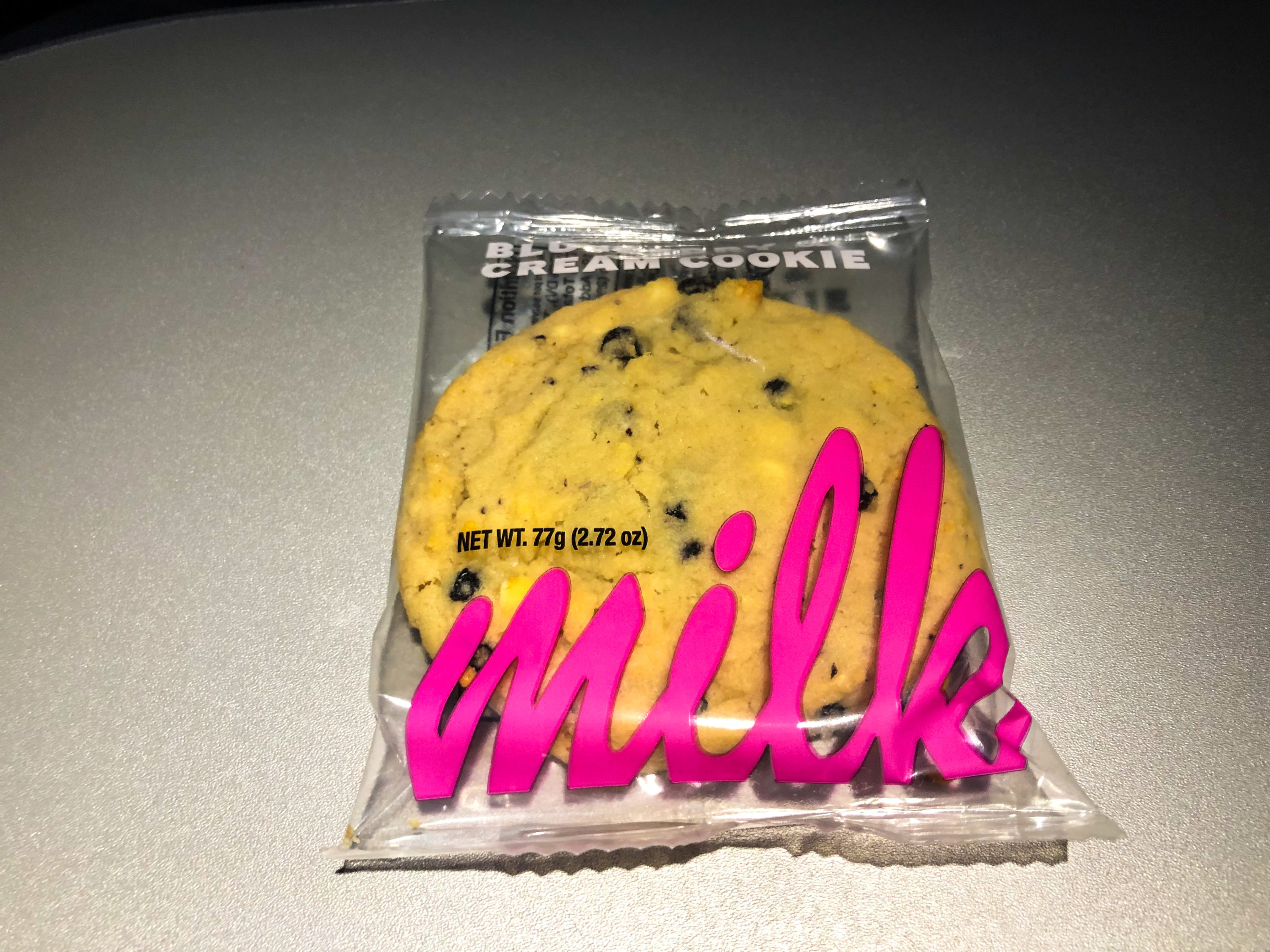 JetBlue Mint A321 Milk Bar cookie
