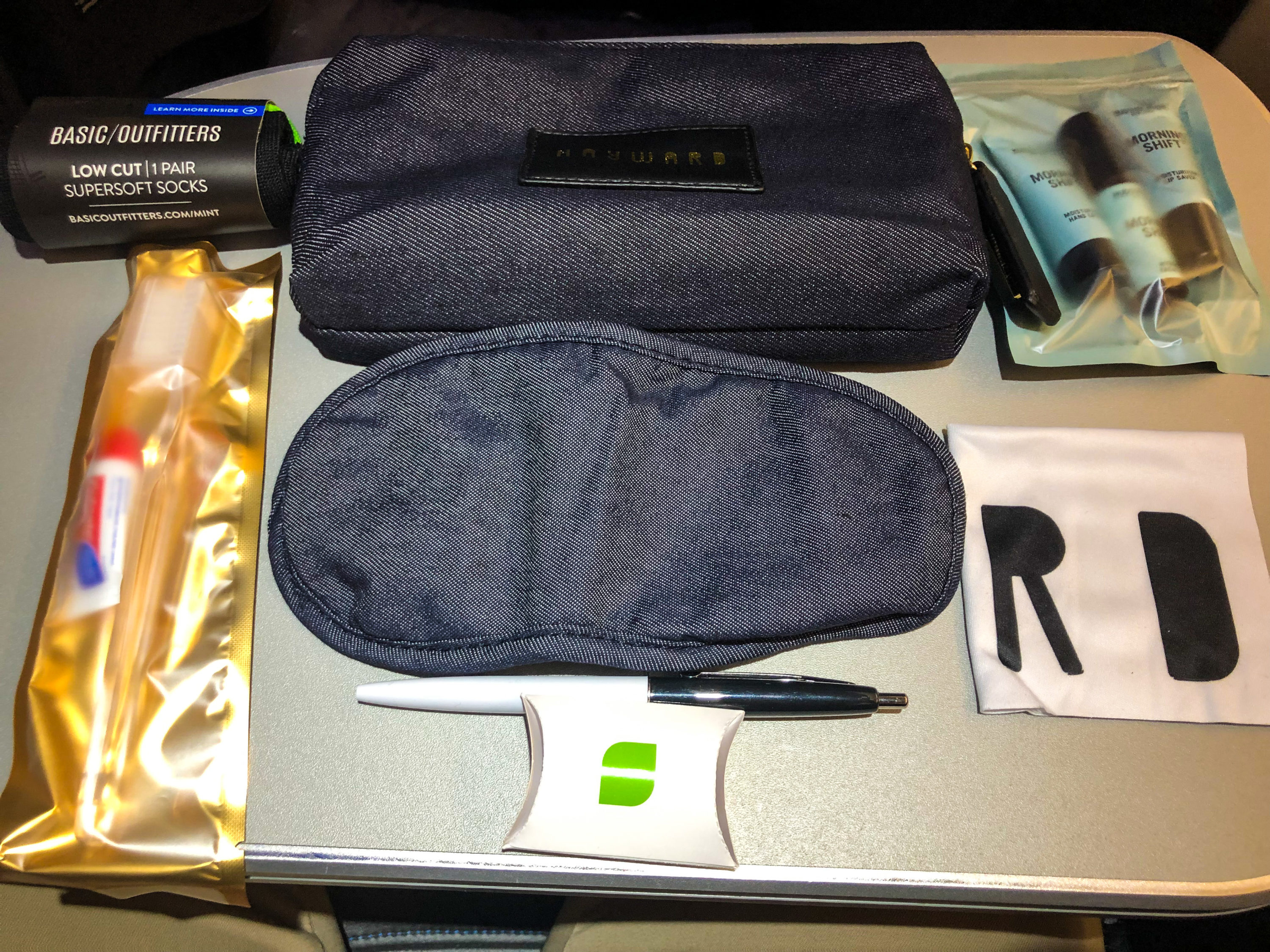 JetBlue Mint A321 amenity kit contents