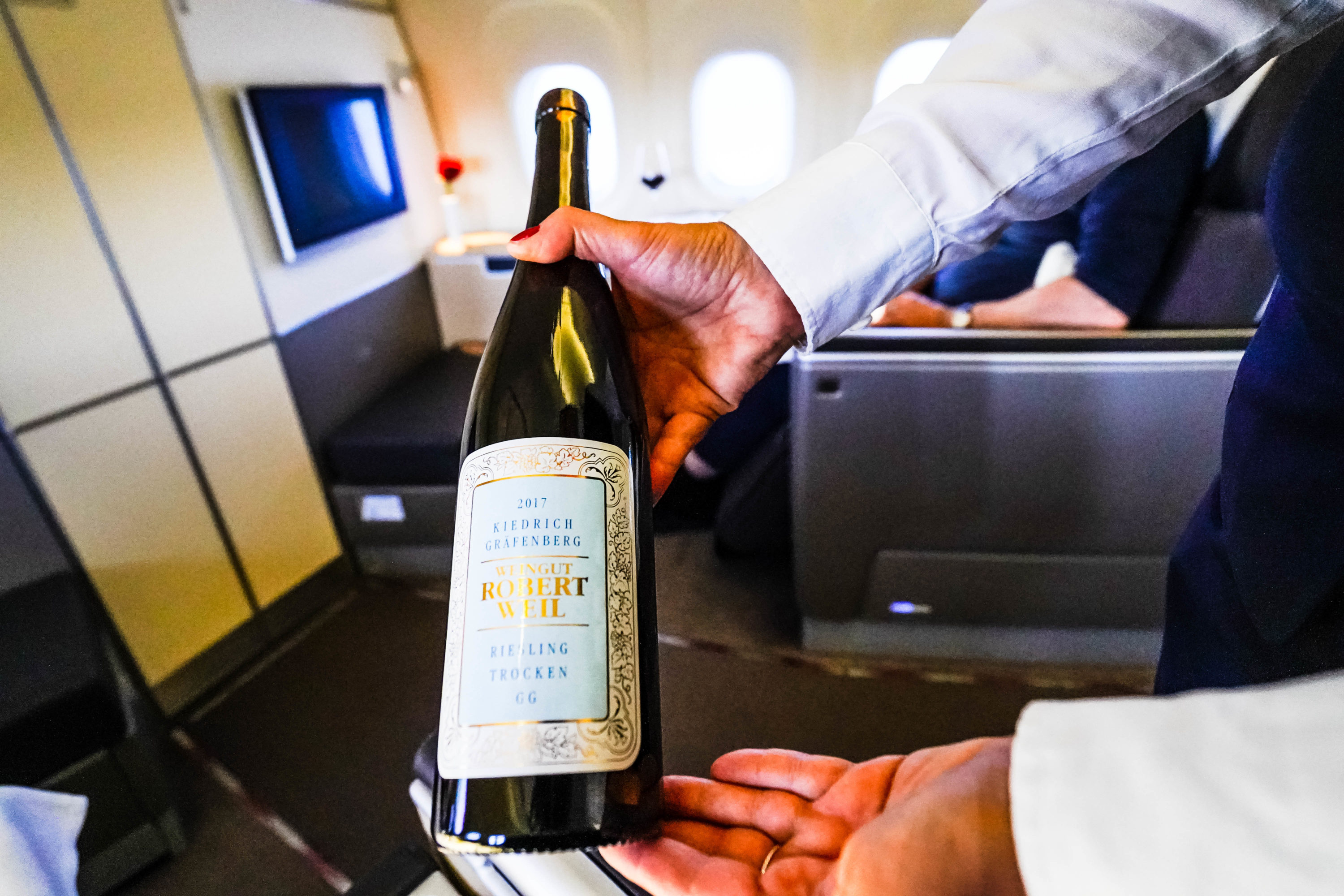 Lufthansa B747-8 First Class Riesling - Cherag Dubash