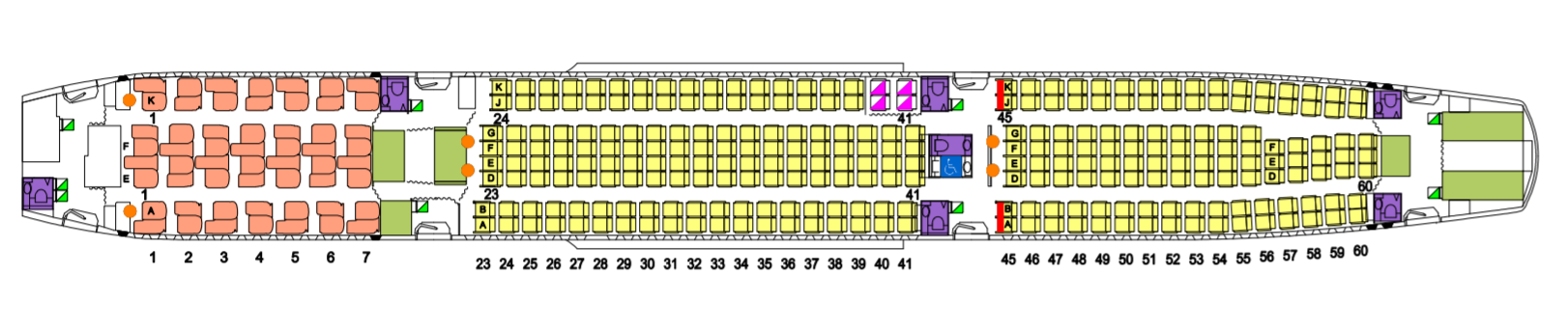Qantas Airbus A330 Seat Map
