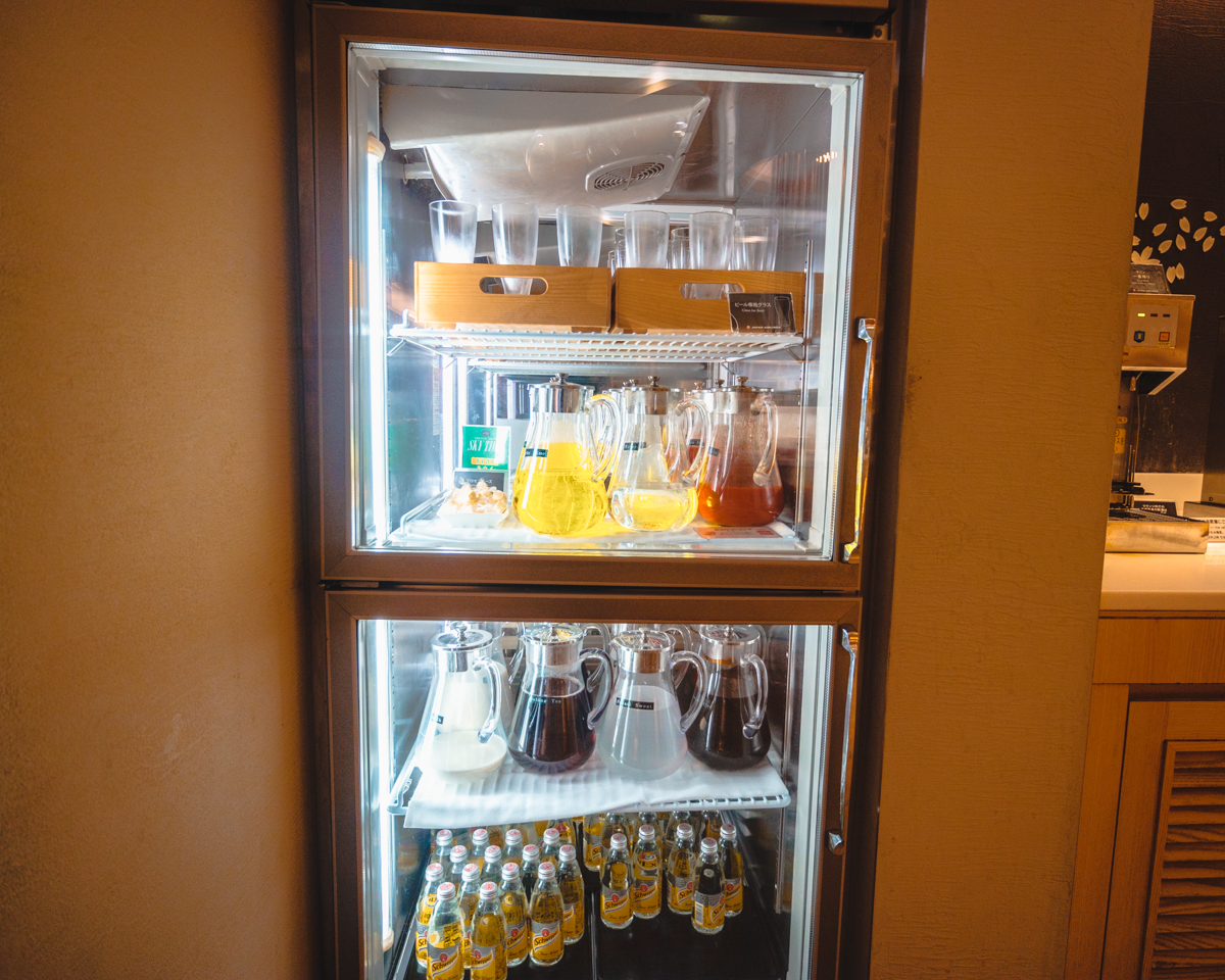 JAL Business Class Lounge Haneda Airport Fridge