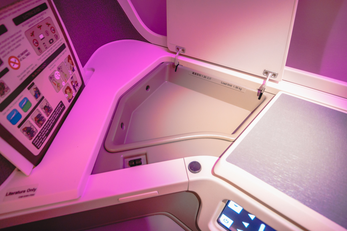 Fiji Airways Airbus A350 Business Class Storage