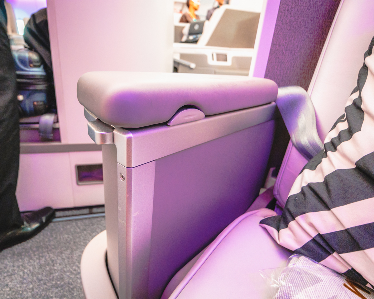 Fiji Airways Airbus A350 Business Class Armrest Raised