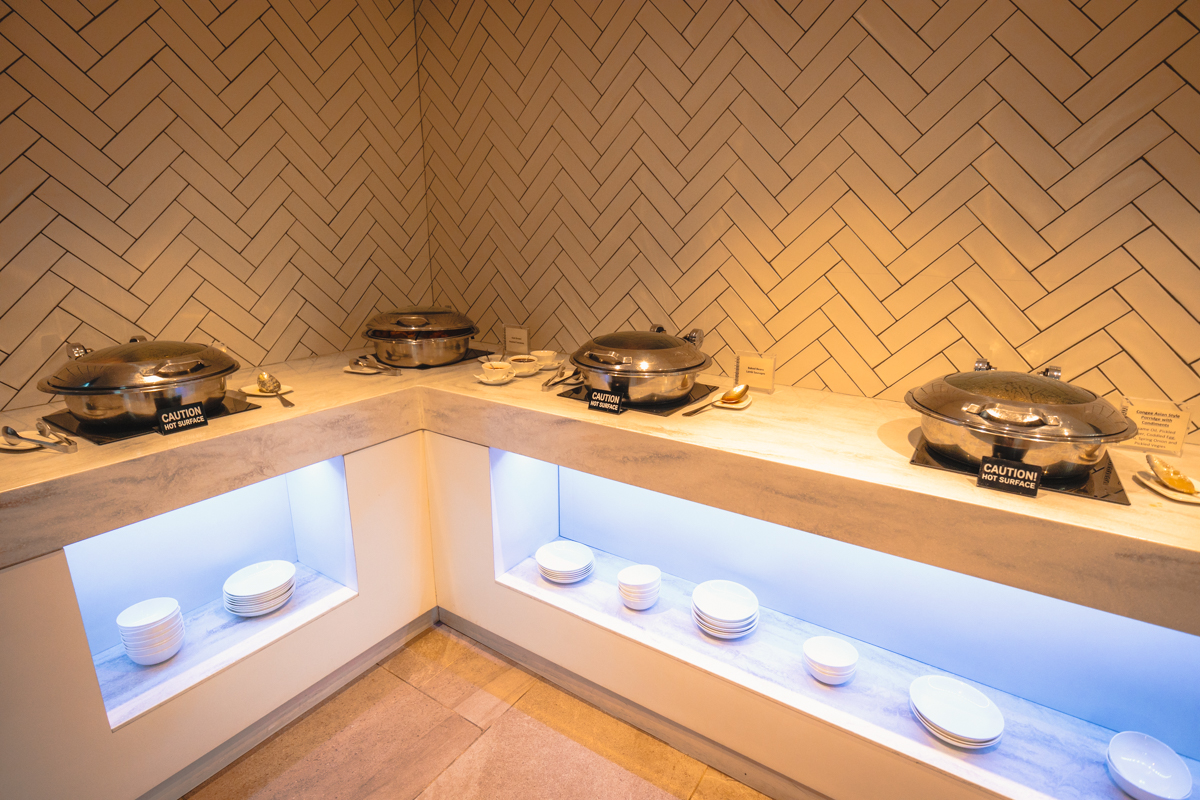 Fiji Airways Premier Lounge Hot Food