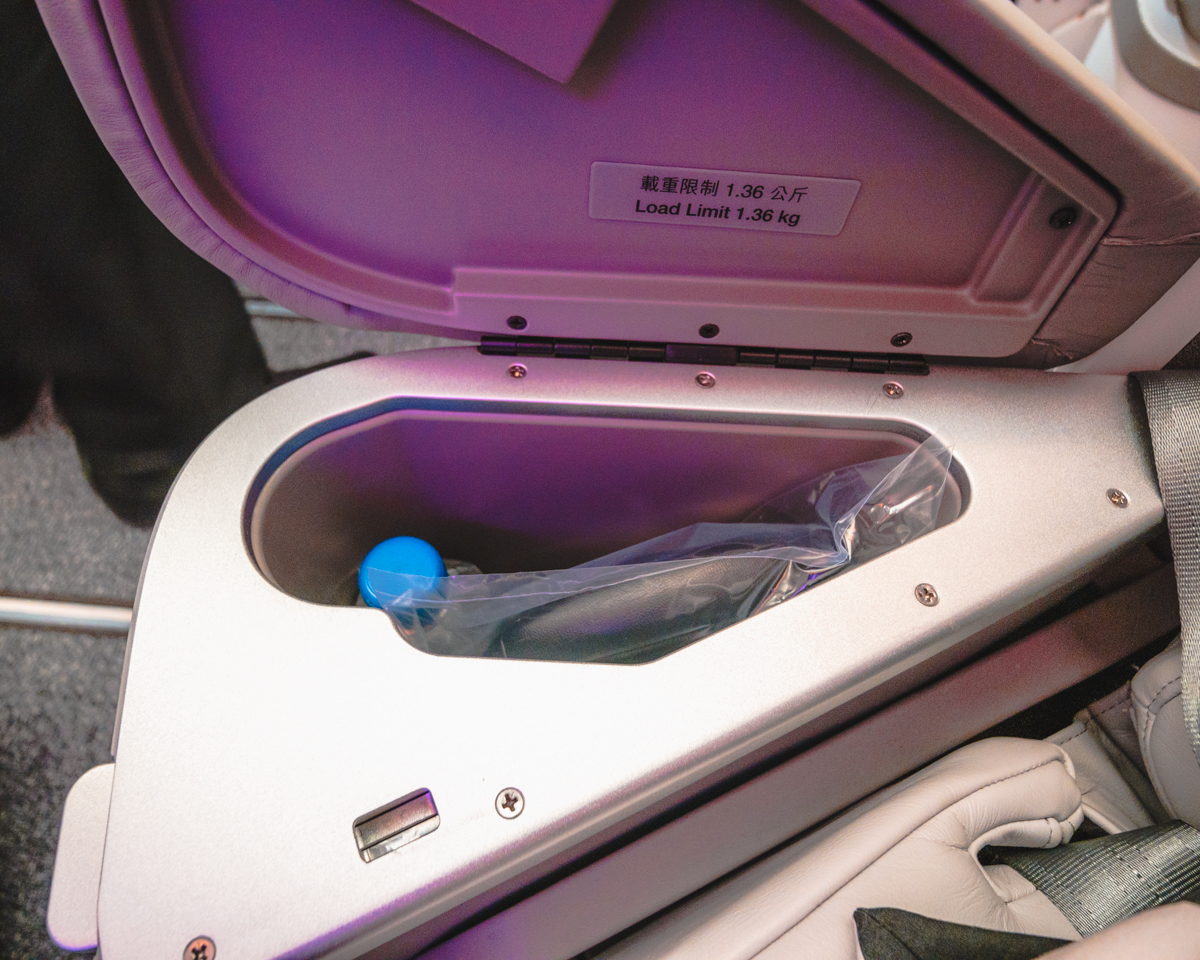 Fiji Airways Airbus A350 Business Class Armrest Opened