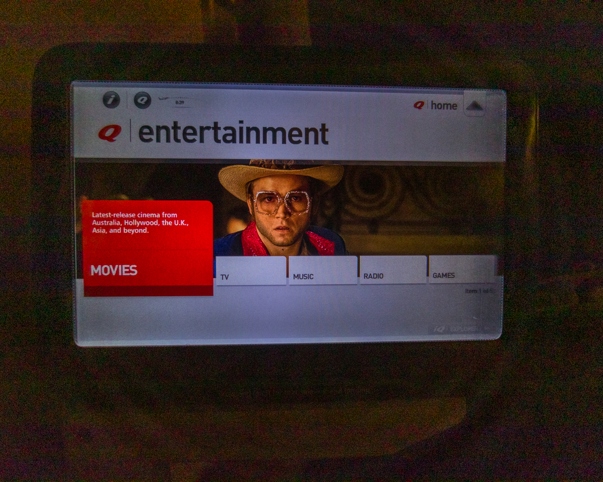 Qantas Boeing 747 Premium Economy IFE Entertainment