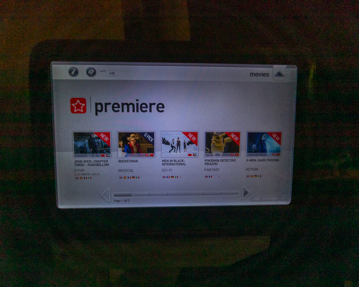 Qantas Boeing 747 Premium Economy IFE Movies