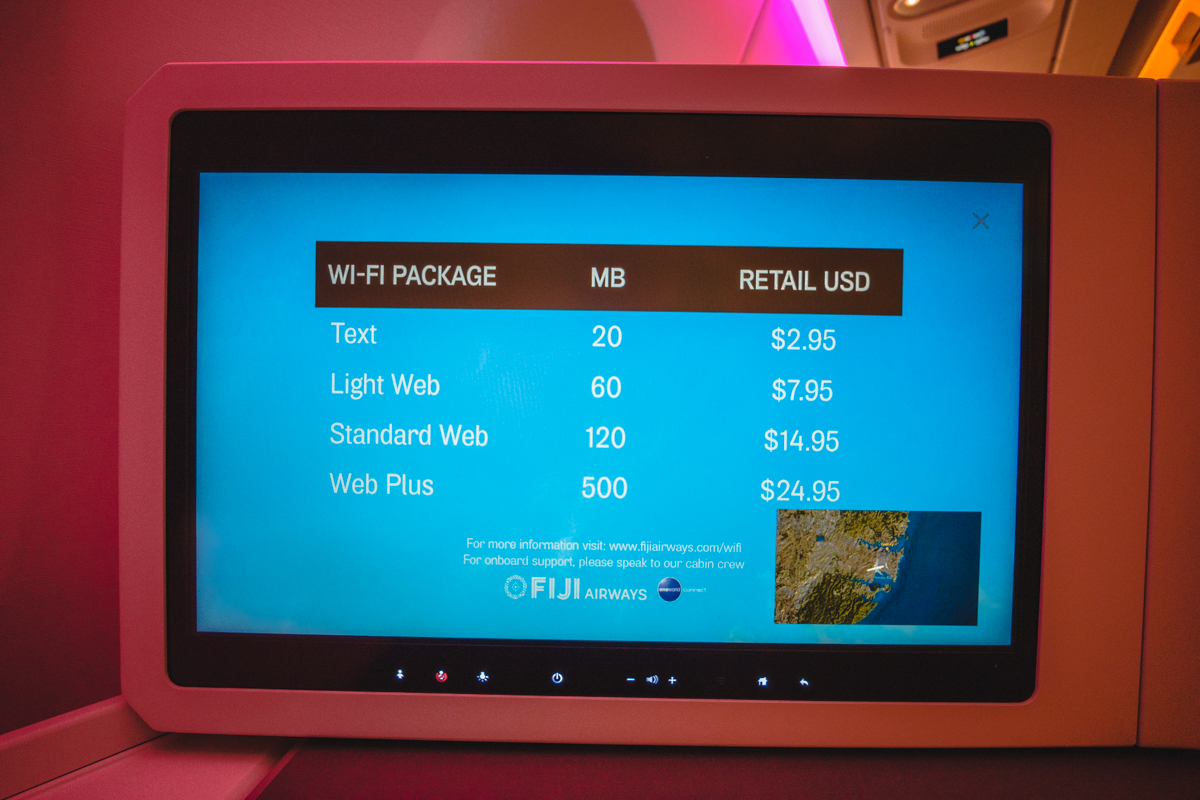 Fiji Airways Airbus A350 Wi-Fi