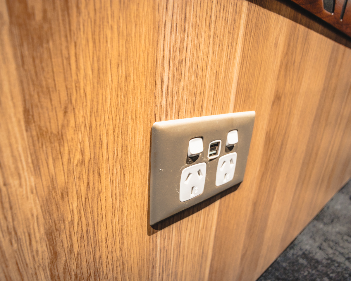 Fiji Airways Premier Lounge Power Sockets