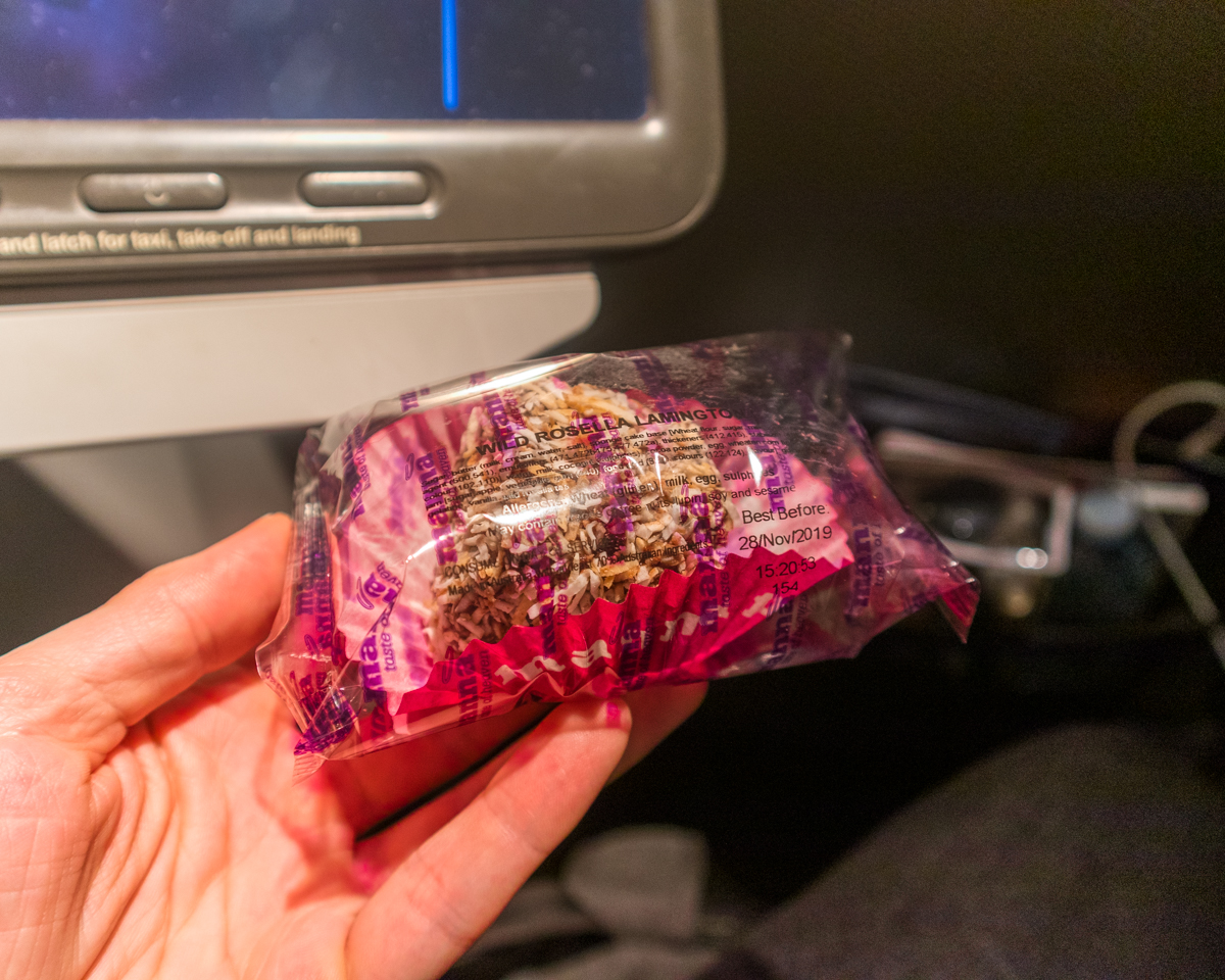Qantas Boeing 747 Premium Economy Dessert