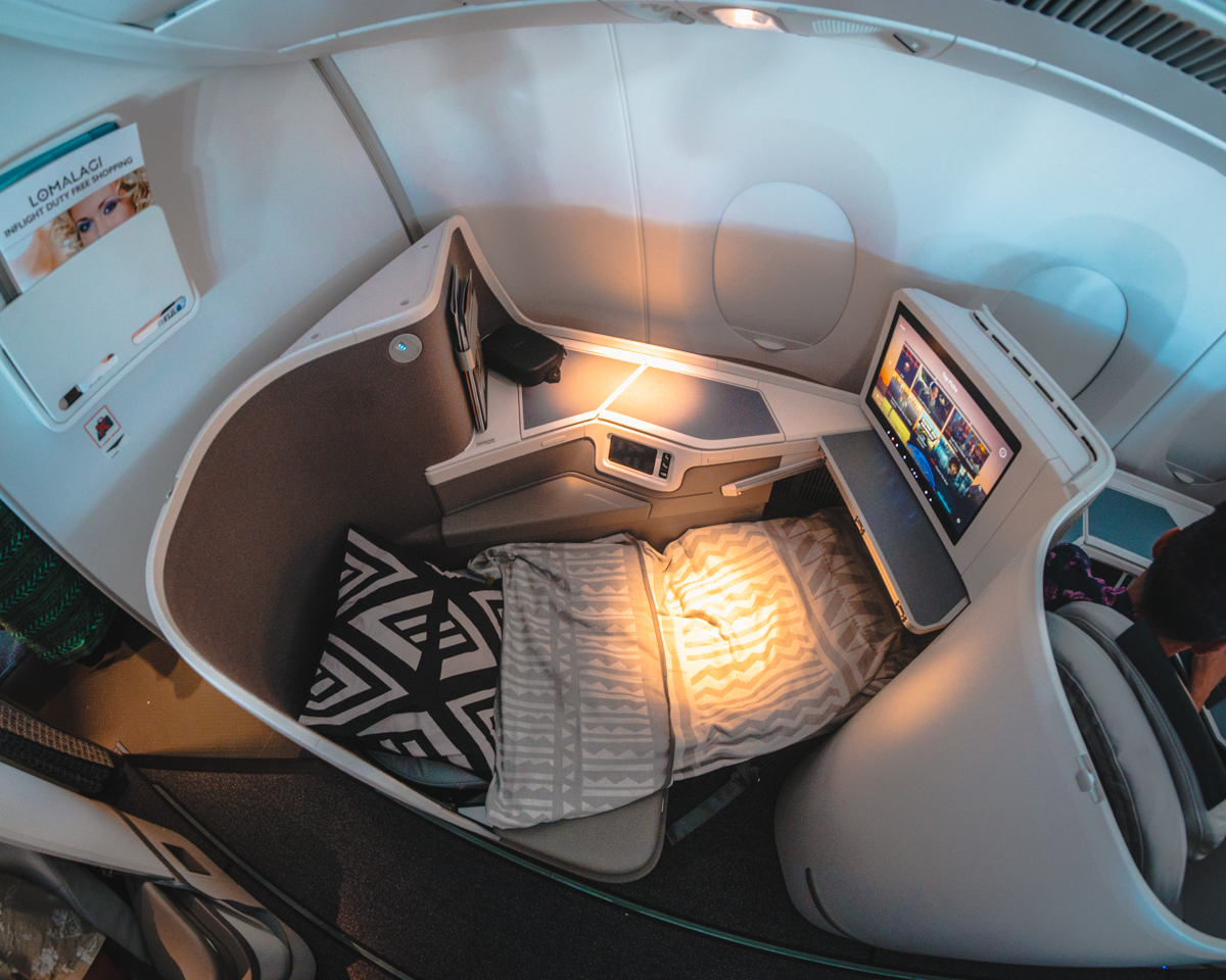 Fiji Airways Airbus A350 Business Class Flat Bed Blanket
