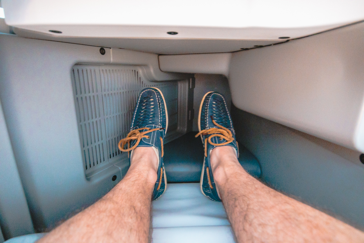Fiji Airways Airbus A350 Business Class Footwell Space