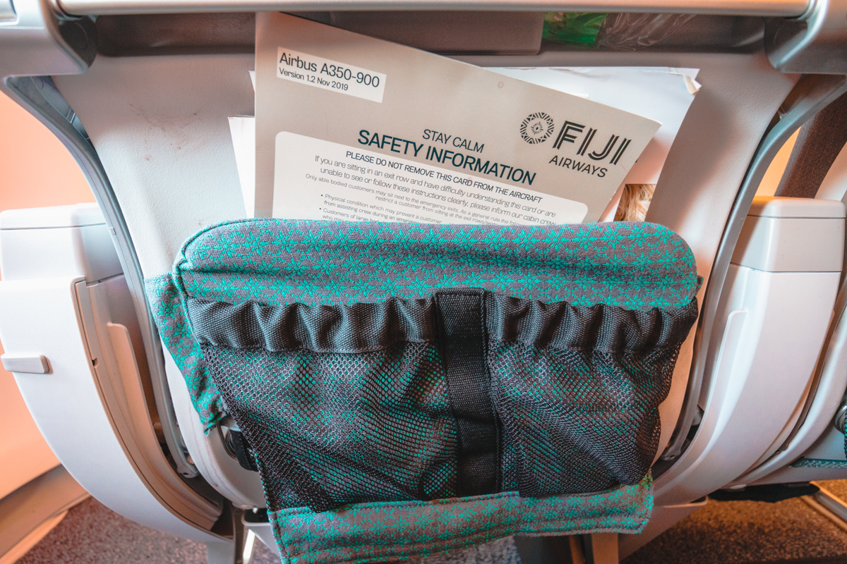 Fiji Airways Airbus A350 Economy Class Literature Pocket