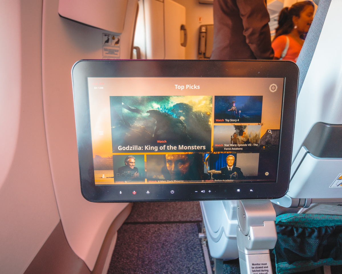 Fiji Airways Airbus A350 Economy Class Bulkhead IFE Monitor
