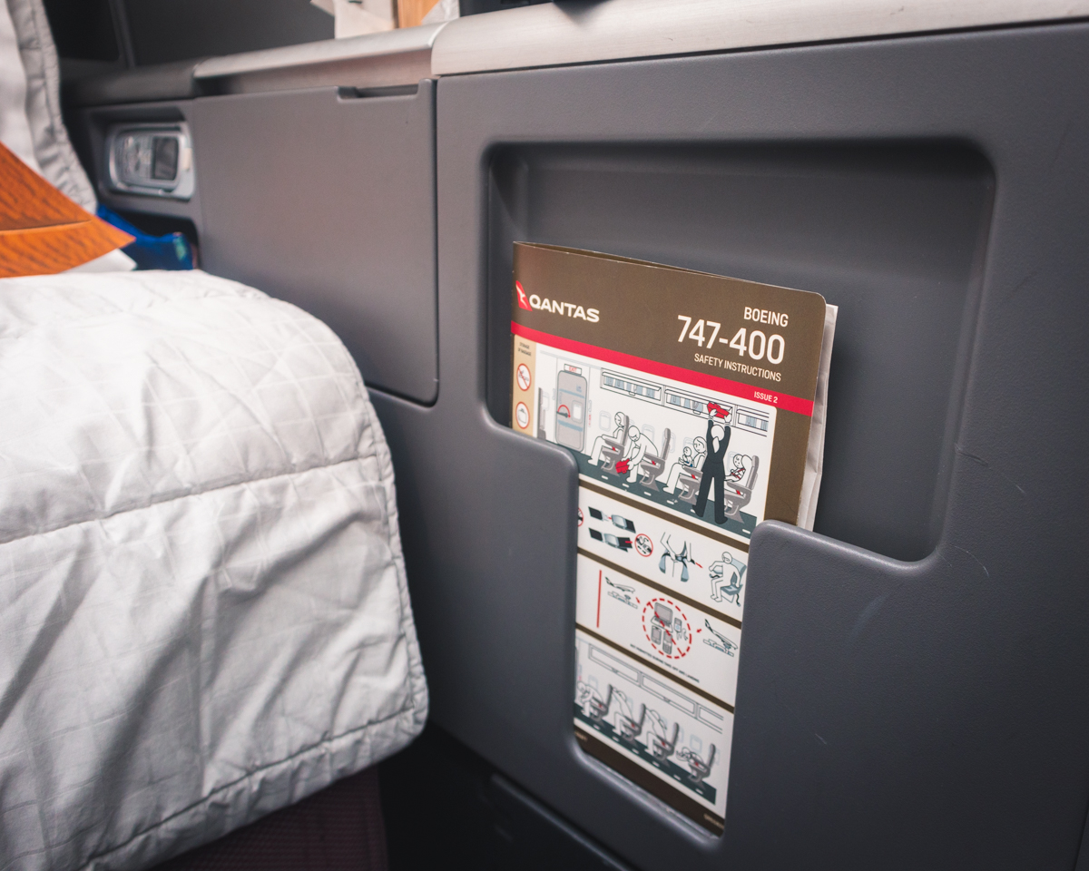 Qantas Boeing 747 Business Class Literature Pocket