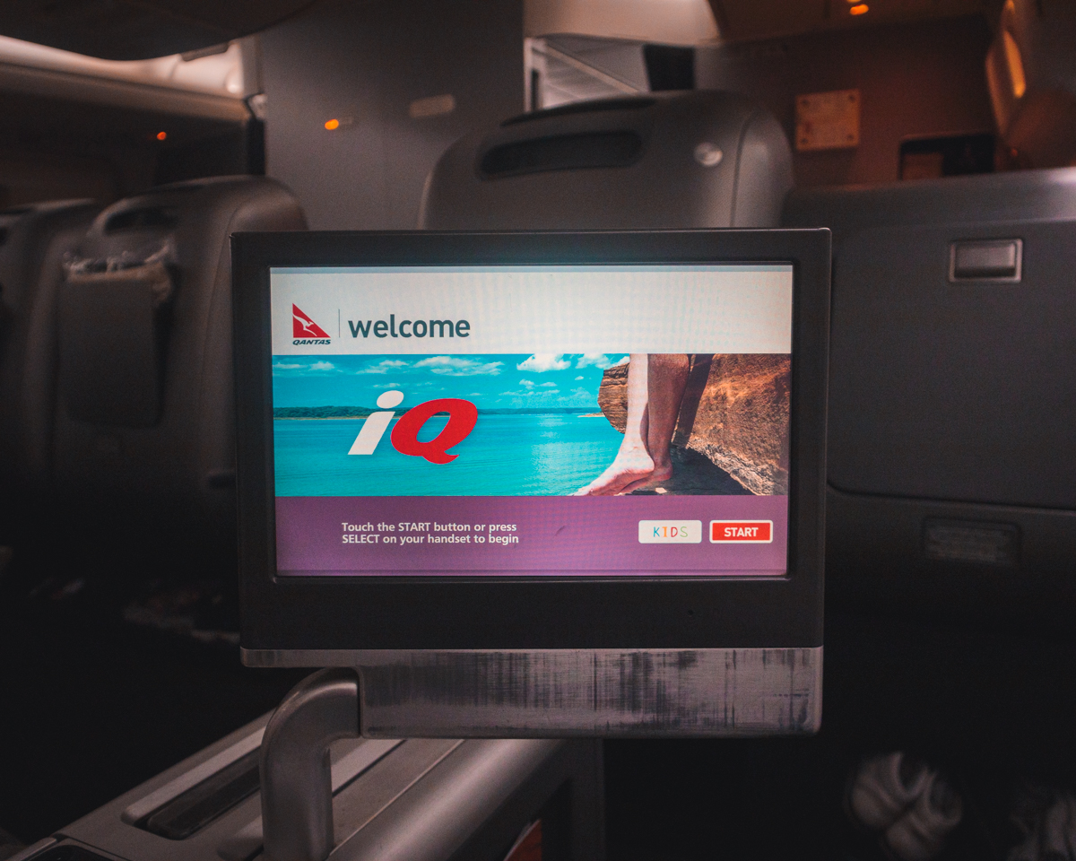 Qantas Boeing 747 Business Class IFE Screen
