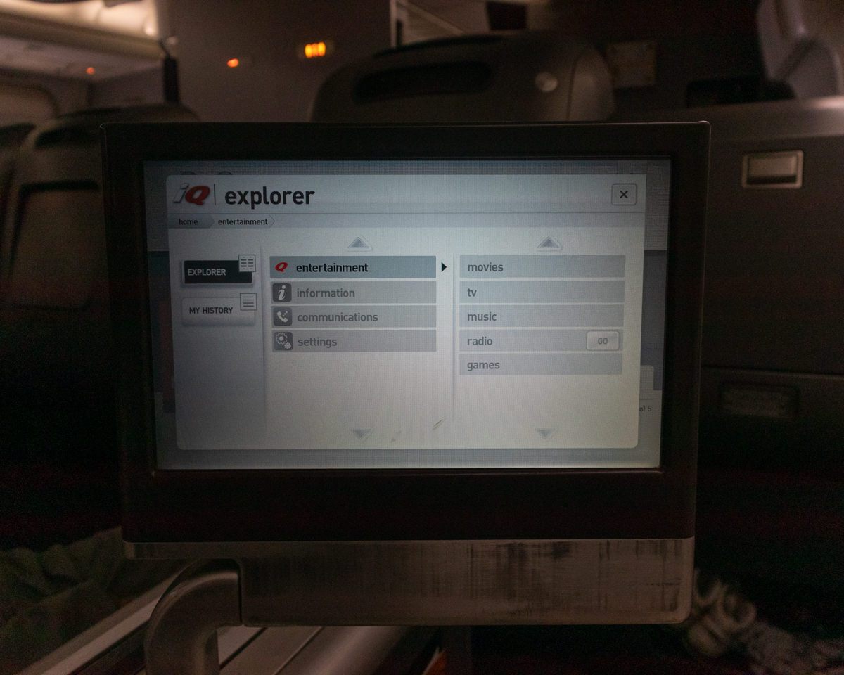 Qantas Boeing 747 Business Class IFE Content