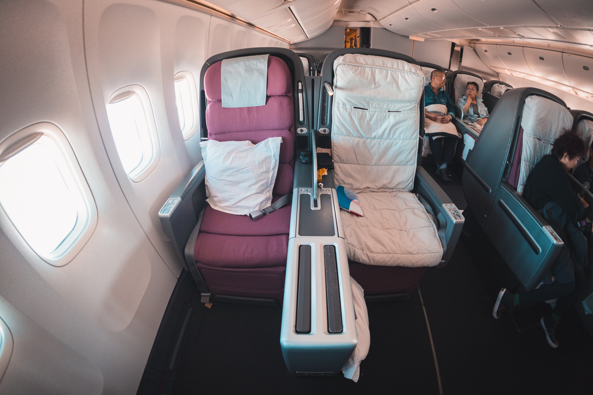Qantas Boeing 747 Business Class Seat without Mattress Pad