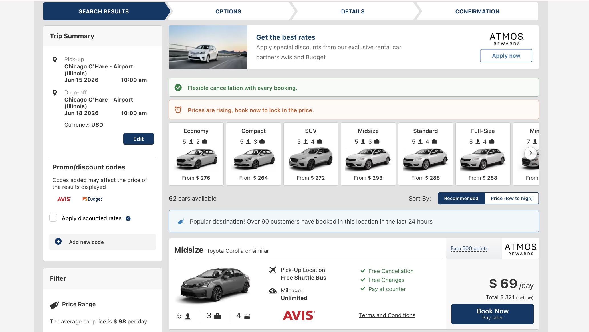 Alaska Airlines rental car portal