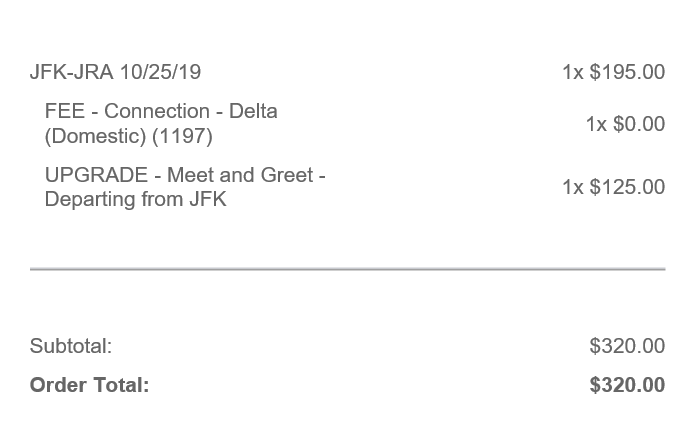 BLADE Booking Confirmation Total