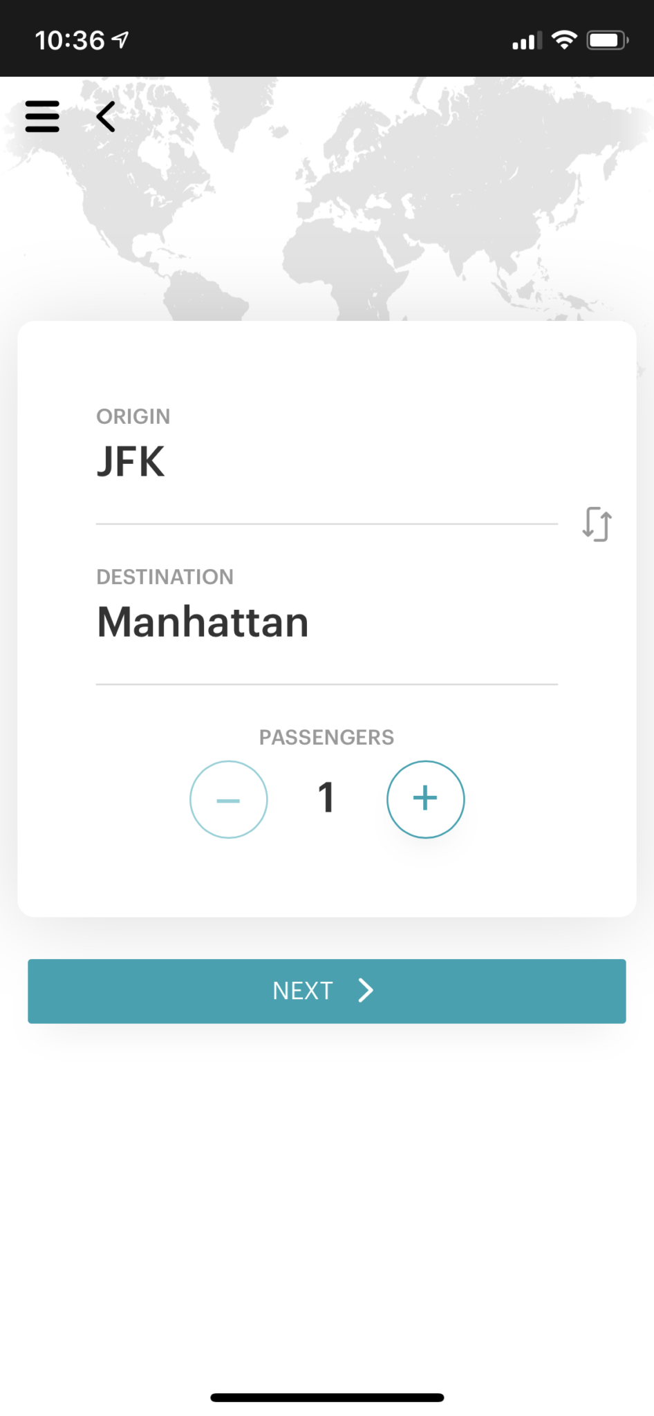 Blade Mobile App Booking Flow 1