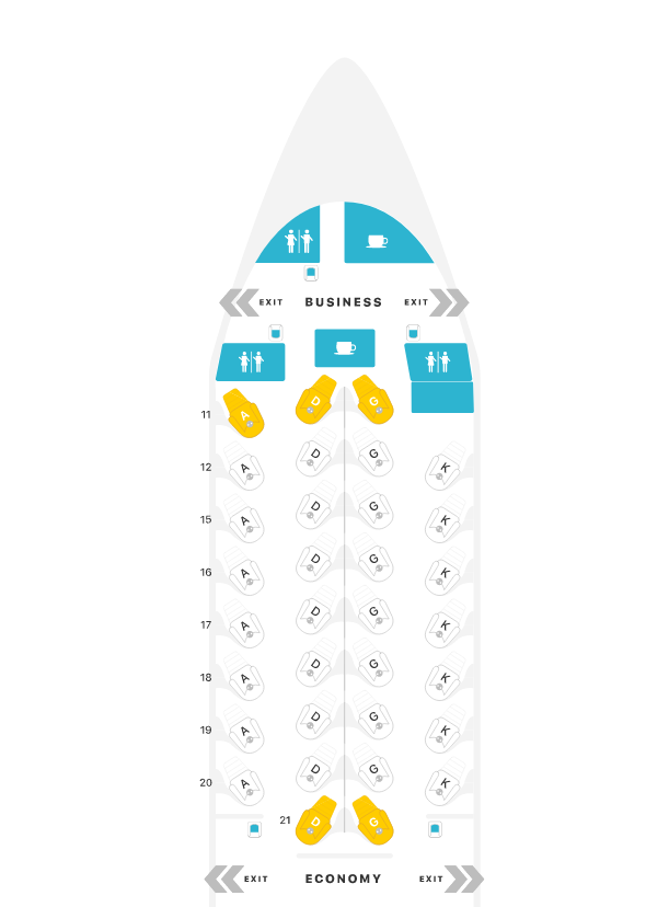Fiji Airways Airbus A350 Seat Map
