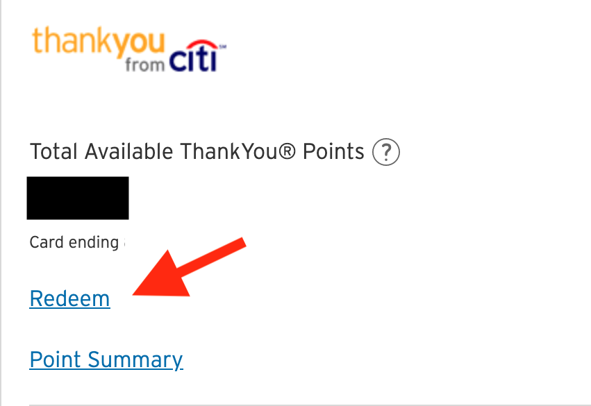 Go To The Citi ThankYouPortal