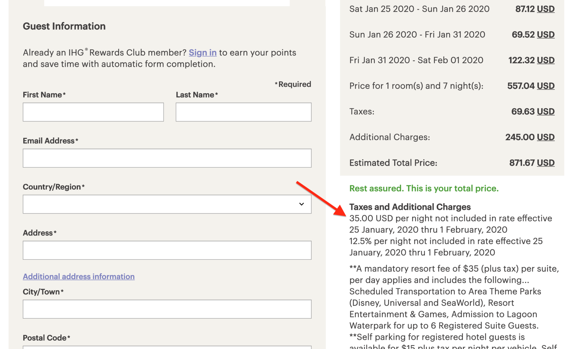 IHG resort fees