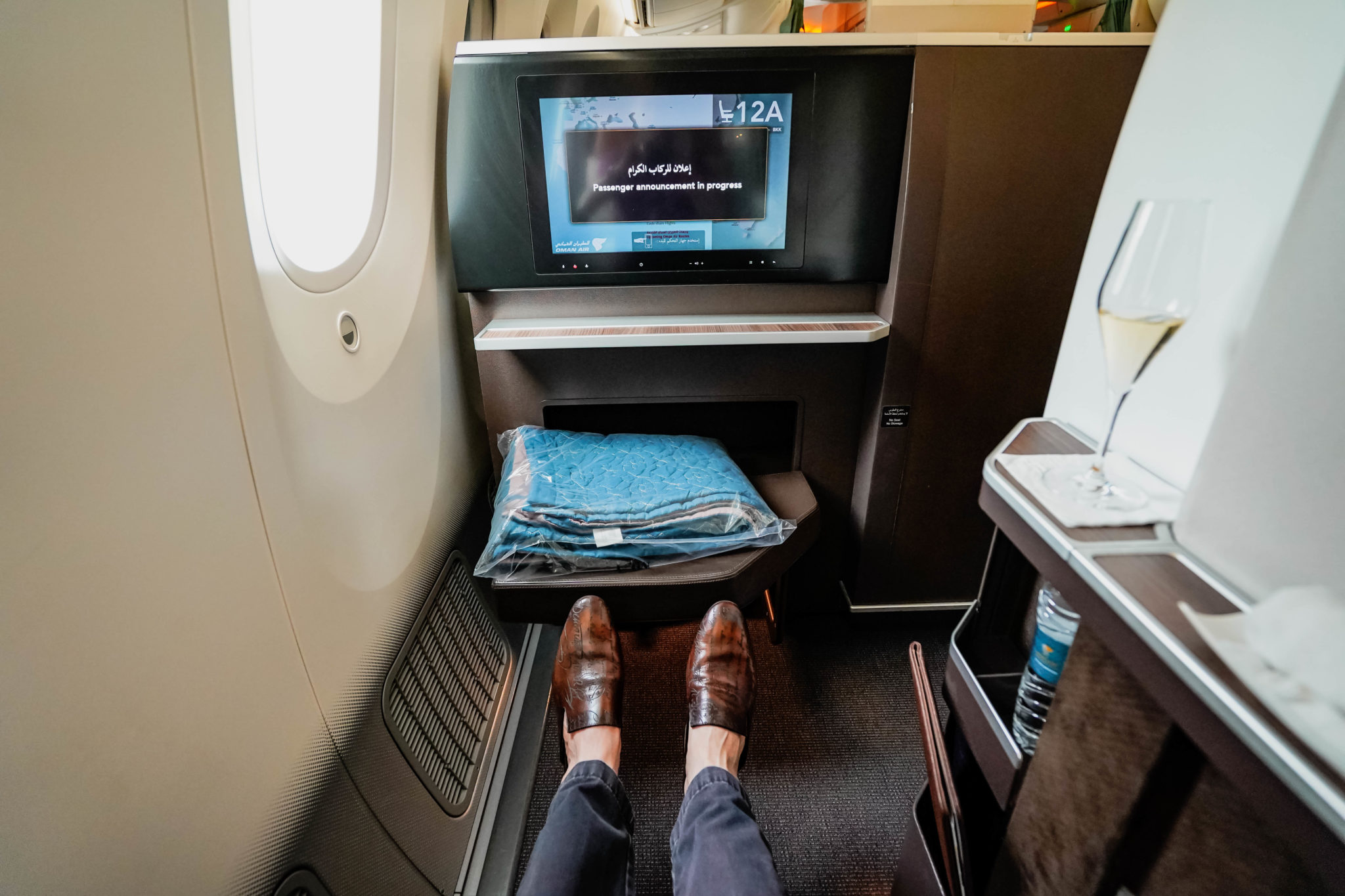 Oman Air B787-9 Business Class --- Seat 12A
