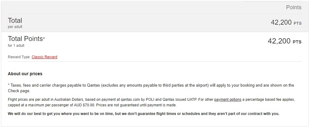 Booking Sydney to Denpasar with Qantas Points