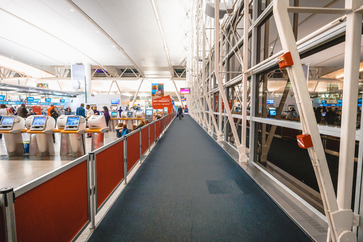 Virgin Atlantic Upper Class Check-In Walkway JFK Airport Virgin Atlantic Upper Class Check-In Walkway JFK Airport