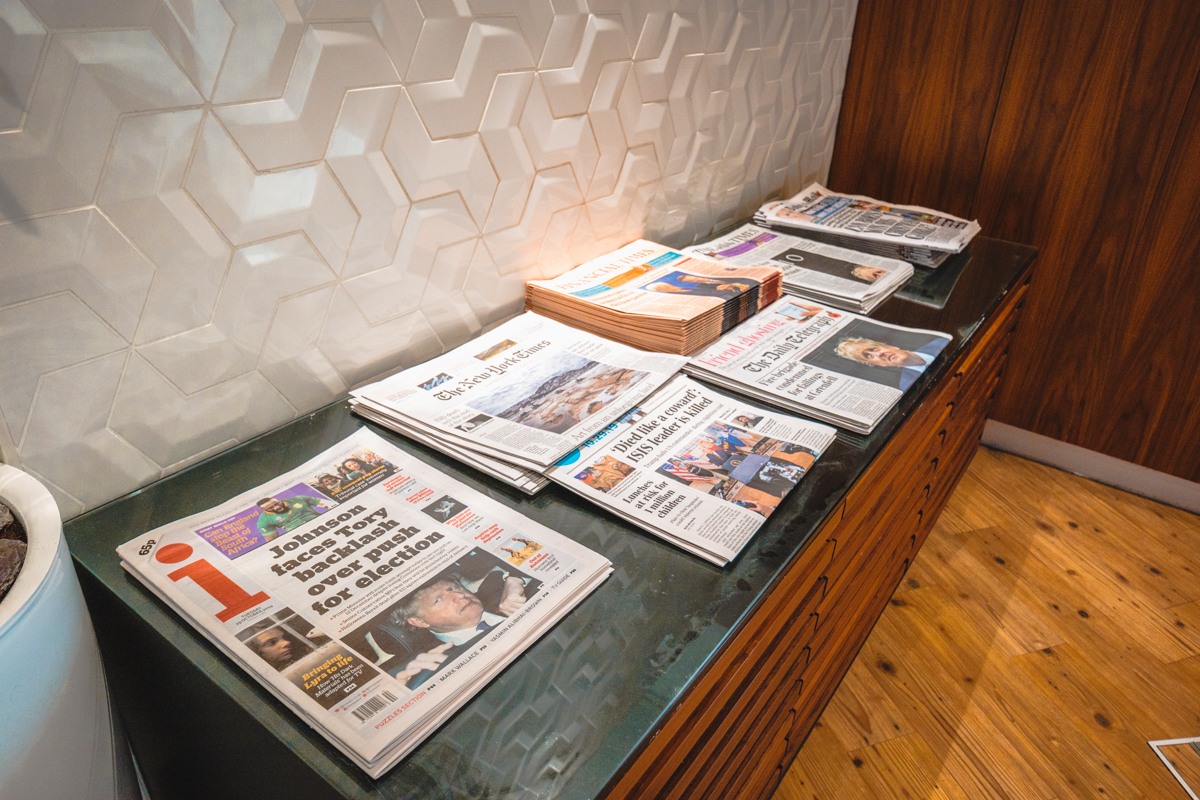 Virgin Atlantic Revivals Lounge Newspapers Virgin Atlantic Revivals Lounge Newspapers