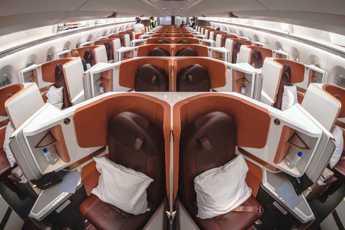 Virgin Atlantic Airbus A350 Upper Class Cabin from Front