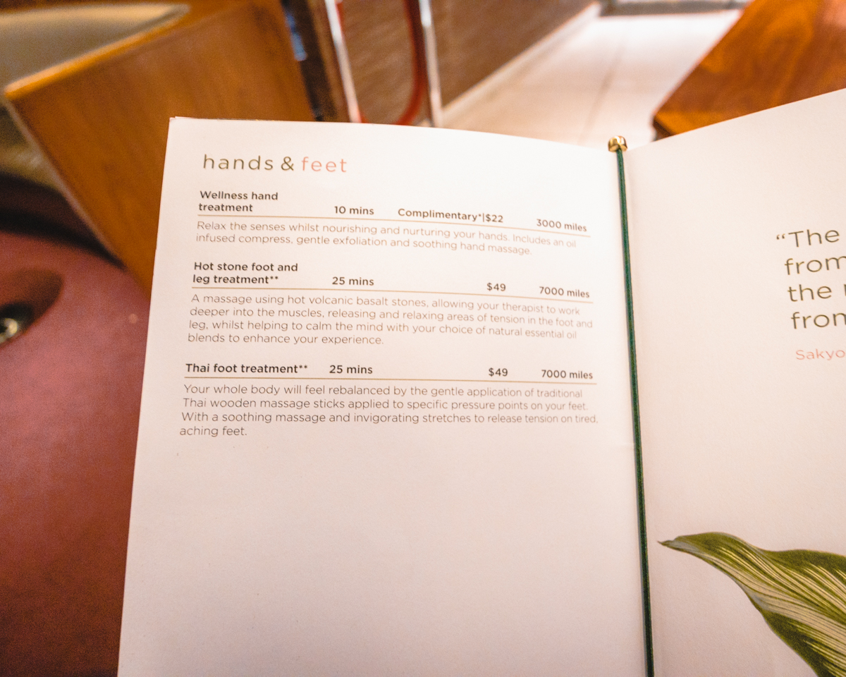 Virgin Atlantic Clubhouse JFK Spa Menu Hands & Feet Virgin Atlantic Clubhouse JFK Spa Menu Hands & Feet