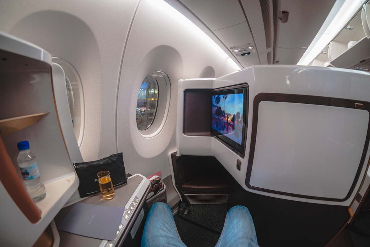 Virgin Atlantic Airbus A350 Upper Class Seat from Point of View Virgin Atlantic Airbus A350 Upper Class Seat from Point of View