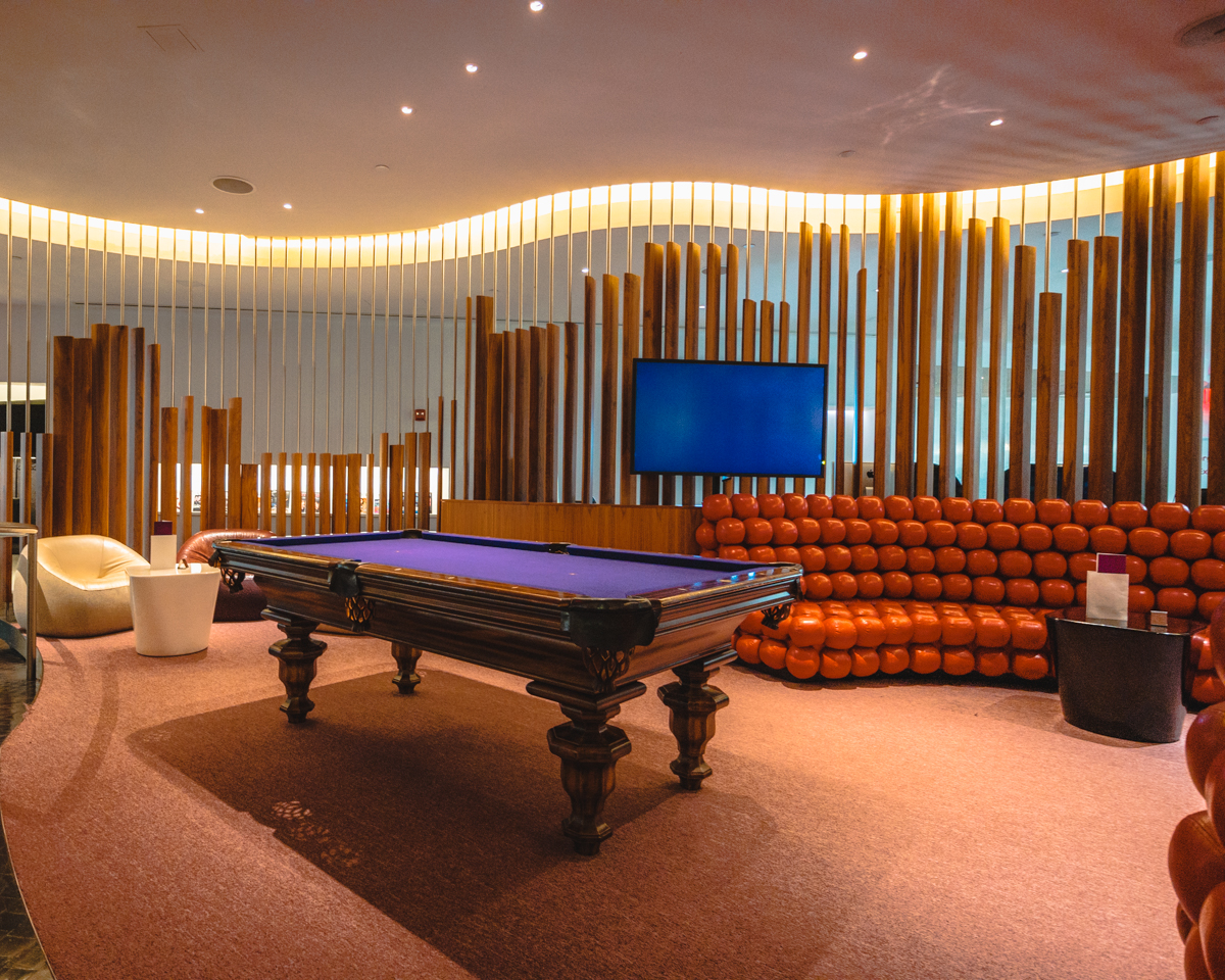 Virgin Atlantic Clubhouse JFK Pool Table & Lounge Seating Virgin Atlantic Clubhouse JFK Pool Table & Lounge Seating