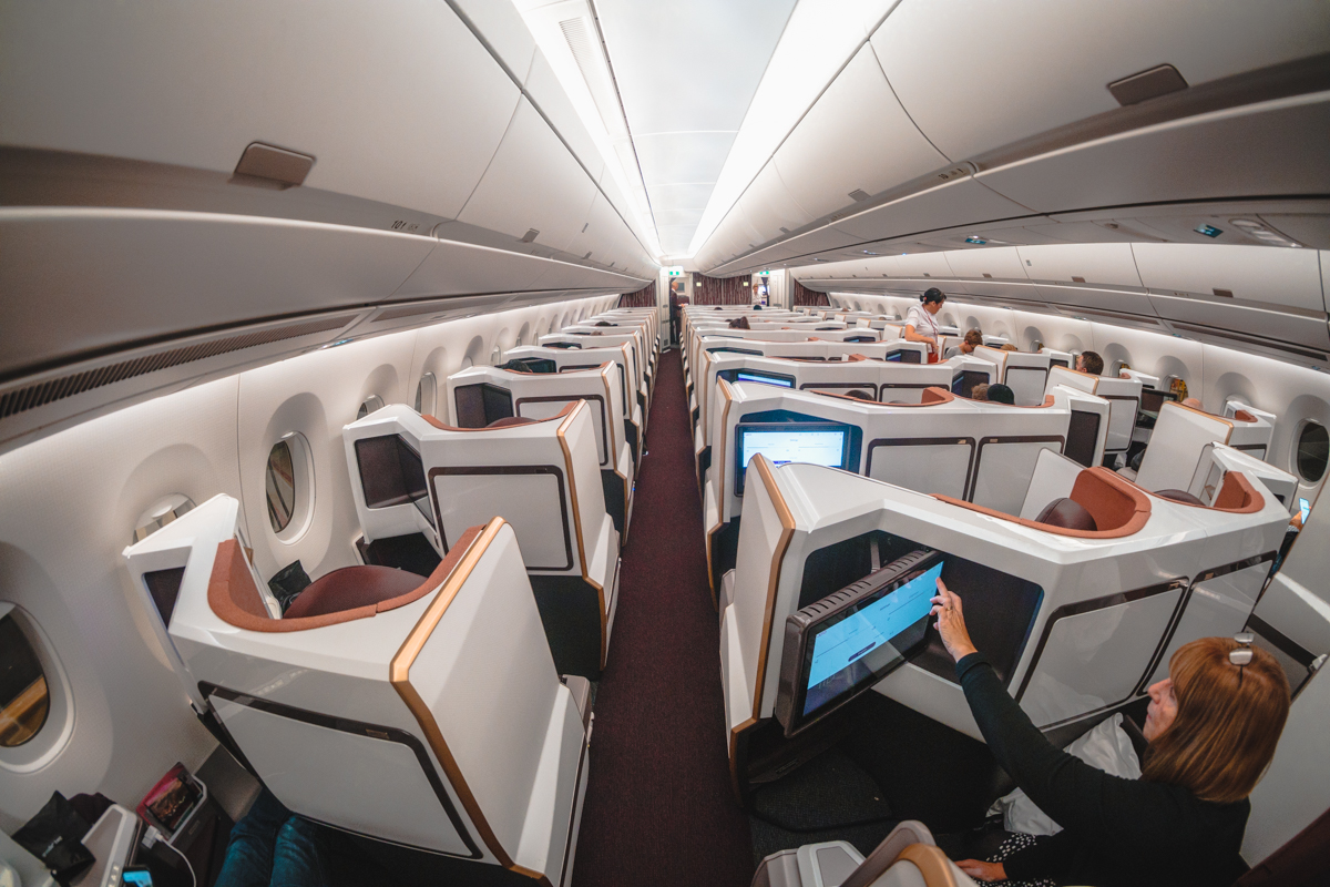 Virgin Atlantic Airbus A350 Upper Class Cabin from Rear Virgin Atlantic Airbus A350 Upper Class Cabin from Rear